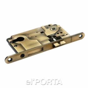 Замок врезной L1885 AB, с ригелем, цвет - бронза